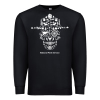 Black national park service, skull animals hiking camping eliments t shirt Premium Sweatshirt - linhVisuals