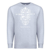 Heather Grey national park service, skull animals hiking camping eliments t shirt Premium Sweatshirt - linhVisuals
