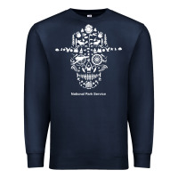 Navy national park service, skull animals hiking camping eliments t shirt Premium Sweatshirt - linhVisuals