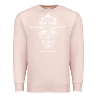 Pale Pink national park service, skull animals hiking camping eliments t shirt Premium Sweatshirt - linhVisuals