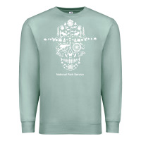 Seafoam national park service, skull animals hiking camping eliments t shirt Premium Sweatshirt - linhVisuals