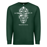 Sports Green national park service, skull animals hiking camping eliments t shirt Premium Sweatshirt - linhVisuals