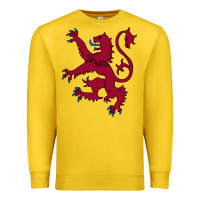 Lemon lion rampant of scotland, royal banner, royal arms, scottish pride Premium Sweatshirt - linhVisuals
