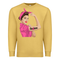 Antique Gold believe cancer awareness women gift Premium Sweatshirt - linhVisuals