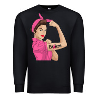 Black believe cancer awareness women gift Premium Sweatshirt - linhVisuals