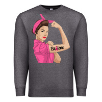 Charcoal Heather believe cancer awareness women gift Premium Sweatshirt - linhVisuals