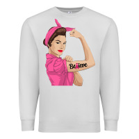 Dove Grey believe cancer awareness women gift Premium Sweatshirt - linhVisuals