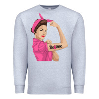 Heather Grey believe cancer awareness women gift Premium Sweatshirt - linhVisuals