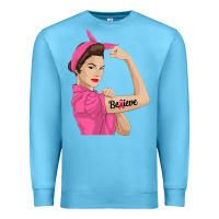 Ocean Blue believe cancer awareness women gift Premium Sweatshirt - linhVisuals