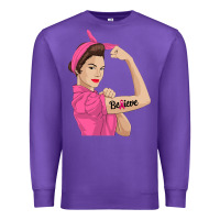 Purple believe cancer awareness women gift Premium Sweatshirt - linhVisuals