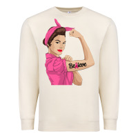 Sandshell believe cancer awareness women gift Premium Sweatshirt - linhVisuals