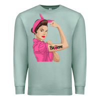 Seafoam believe cancer awareness women gift Premium Sweatshirt - linhVisuals