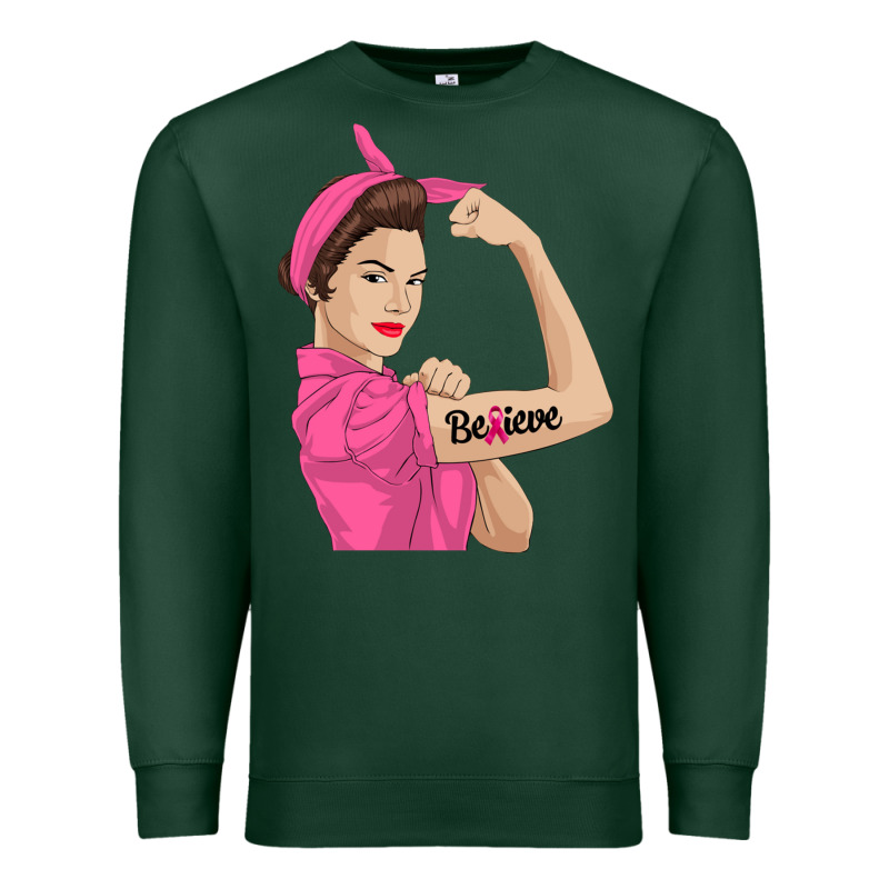 Believe Cancer Awareness Women Gift Premium Sweatshirt by linhVisuals | Teevron