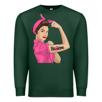 Sports Green believe cancer awareness women gift Premium Sweatshirt - linhVisuals