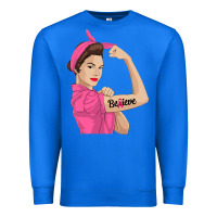 True Royal believe cancer awareness women gift Premium Sweatshirt - linhVisuals