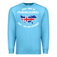 Ocean Blue what part of eyjafjallajökull don't you understand raglan baseball te Premium Sweatshirt - linhVisuals