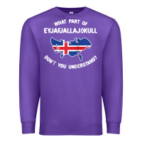 Purple what part of eyjafjallajökull don't you understand raglan baseball te Premium Sweatshirt - linhVisuals