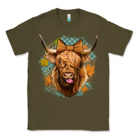 Army Green fall highland cow Classic Tee - Jasminsmagicworld