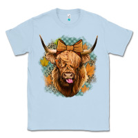 Dusty Blue fall highland cow Classic Tee - Jasminsmagicworld