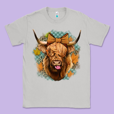 Fall Highland Cow Classic Tee Designed By Jasminsmagicworld