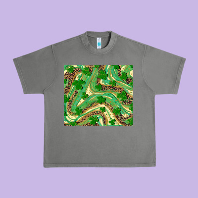 St. Patrick's Day Shamrock Leopard Urban Heavy Tee Designed By Ranaportraitstore