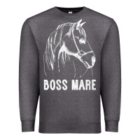 Charcoal Heather womens boss mare horseback riding equestrians men horse women gift v n Premium Sweatshirt - linhVisuals