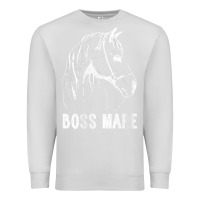 Dove Grey womens boss mare horseback riding equestrians men horse women gift v n Premium Sweatshirt - linhVisuals
