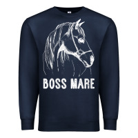 Navy womens boss mare horseback riding equestrians men horse women gift v n Premium Sweatshirt - linhVisuals