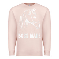 Pale Pink womens boss mare horseback riding equestrians men horse women gift v n Premium Sweatshirt - linhVisuals
