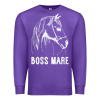Purple womens boss mare horseback riding equestrians men horse women gift v n Premium Sweatshirt - linhVisuals