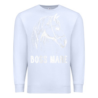 White womens boss mare horseback riding equestrians men horse women gift v n Premium Sweatshirt - linhVisuals