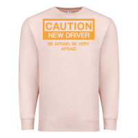 Pale Pink caution new student driver funny Premium Sweatshirt - linhVisuals