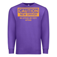 Purple caution new student driver funny Premium Sweatshirt - linhVisuals