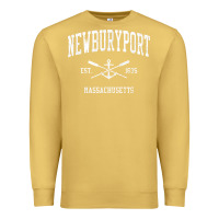 Antique Gold newburyport ma vintage crossed oars & boat anchor sports t shirt Premium Sweatshirt - linhVisuals