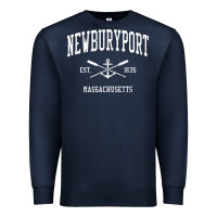 Navy newburyport ma vintage crossed oars & boat anchor sports t shirt Premium Sweatshirt - linhVisuals