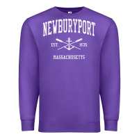 Purple newburyport ma vintage crossed oars & boat anchor sports t shirt Premium Sweatshirt - linhVisuals