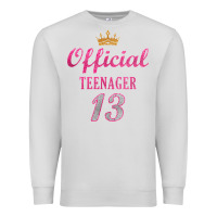 Dove Grey official 13 teenager cute 13th birthday ideas for girls t shirt Premium Sweatshirt - linhVisuals