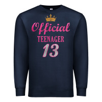 Navy official 13 teenager cute 13th birthday ideas for girls t shirt Premium Sweatshirt - linhVisuals