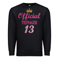 Black official 13 teenager cute 13th birthday ideas for girls t shirt Premium Sweatshirt - linhVisuals
