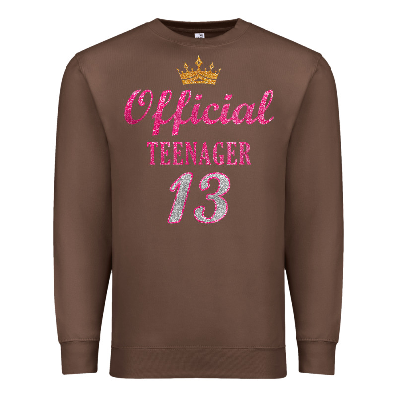 Official 13 Teenager Cute 13th Birthday Ideas For Girls T Shirt Premium Sweatshirt by linhVisuals | Teevron