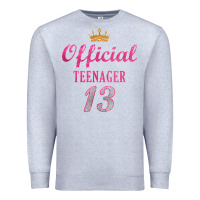 Heather Grey official 13 teenager cute 13th birthday ideas for girls t shirt Premium Sweatshirt - linhVisuals