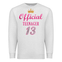 Oatmeal Heather official 13 teenager cute 13th birthday ideas for girls t shirt Premium Sweatshirt - linhVisuals