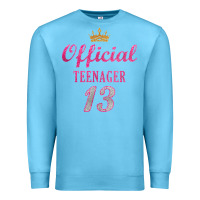 Ocean Blue official 13 teenager cute 13th birthday ideas for girls t shirt Premium Sweatshirt - linhVisuals