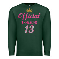 Sports Green official 13 teenager cute 13th birthday ideas for girls t shirt Premium Sweatshirt - linhVisuals