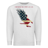 Oatmeal Heather courage is contagious and eagle Premium Sweatshirt - linhVisuals