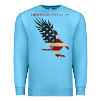 Ocean Blue courage is contagious and eagle Premium Sweatshirt - linhVisuals