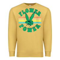 Antique Gold womens flower power 420 thc pot weed medical marijuana funny weed v ne Premium Sweatshirt - linhVisuals