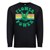 Black womens flower power 420 thc pot weed medical marijuana funny weed v ne Premium Sweatshirt - linhVisuals