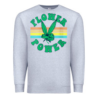 Heather Grey womens flower power 420 thc pot weed medical marijuana funny weed v ne Premium Sweatshirt - linhVisuals