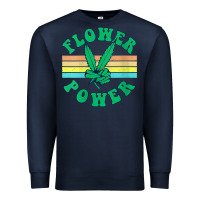 Navy womens flower power 420 thc pot weed medical marijuana funny weed v ne Premium Sweatshirt - linhVisuals
